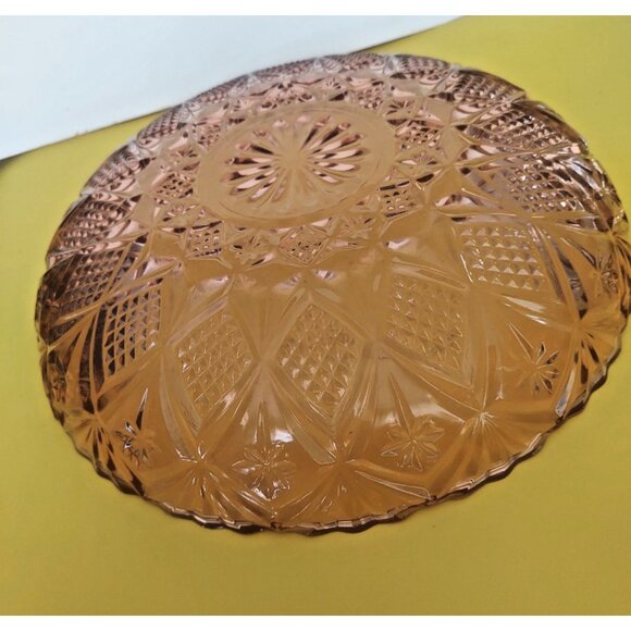 Vintage Large Iridescent Marigold Carnival Glass Bowl 12" diameter 1960's - Picture 6 of 11